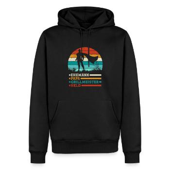 Bester Ehemann Papa Grillmeister Held - Männer Premium Bio Hoodie - Schwarz - Vorne - Nico (187cm)