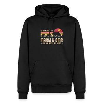 Zwei Titel Mama Oma Muttertag Mama Bär - Männer Premium Bio Hoodie - Schwarz - Vorne - Nico (187cm)