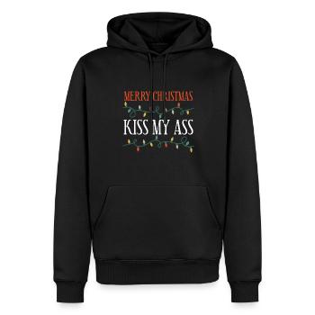 Frohe Weihnachten Leck Mich Am Arsch - Xmas - Männer Premium Bio Hoodie - Schwarz - Vorne - Nico (187cm)