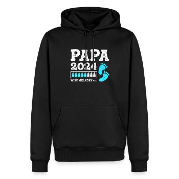 Vater 2024 Werdender Papa Loading 2024 - Männer Premium Bio Hoodie - Schwarz - Vorne - Nico (187cm)