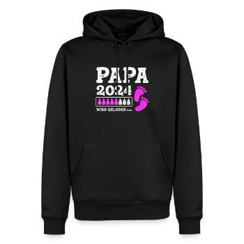 Vater 2024 Werdender Papa Loading 2024 - Männer Premium Bio Hoodie - Schwarz - Vorne - Nico (187cm)