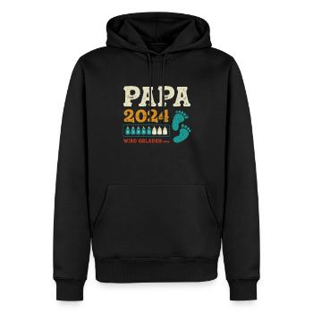 Vater 2024 Werdender Papa Loading 2024 - Männer Premium Bio Hoodie - Schwarz - Vorne - Nico (187cm)