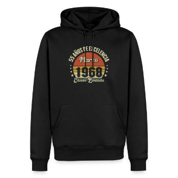Mars 1968 belle idée cadeau pour anniversaire 1968 - Sweat à capuche Premium bio Homme - noir - Devant - Nico (187cm)