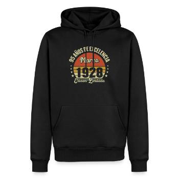 Mars 1928 Anniversaire Idée Cadeau Vintage 1928 - Sweat à capuche Premium bio Homme - noir - Devant - Nico (187cm)