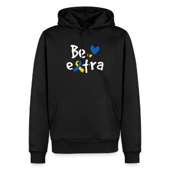 Seien Sie extra - Männer Premium Bio Hoodie - Schwarz - Vorne - Nico (187cm)