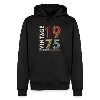 1975 - Männer Premium Bio Hoodie - Schwarz - Vorne - Nico (187cm)