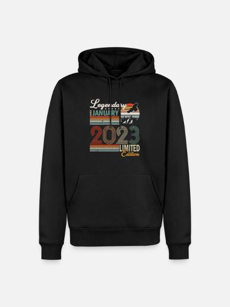 Legendary since January 2023 - Men’s Premium Organic Hoodie - black