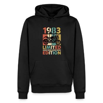 1983 Anniversaire 40 ans Rétro Edition Limitée - Sweat à capuche Premium bio Homme - noir - Devant - Nico (187cm)