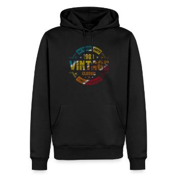 1983 Anniversaire 40 ans Rétro Edition Limitée - Sweat à capuche Premium bio Homme - noir - Devant - Nico (187cm)