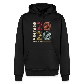 Vintage Rétro Cadeau d’anniversaire 2020 Vintage - Sweat à capuche Premium bio Homme - noir - Devant - Nico (187cm)
