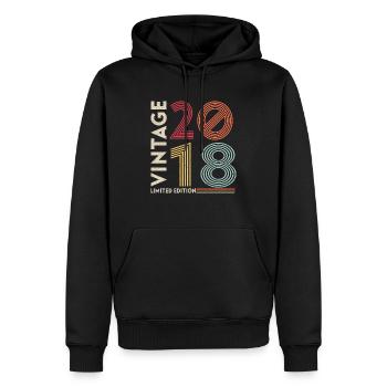 Année de naissance 2018 Anniversaire 3 ans Cadeau - Sweat à capuche Premium bio Homme - noir - Devant - Nico (187cm)