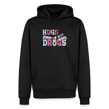 Umarmungen Statt Drogen - Männer Premium Bio Hoodie - Schwarz - Vorne - Nico (187cm)