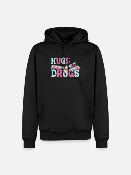 Hugs instead of drugs - Men’s Premium Organic Hoodie - black