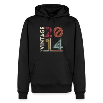 2014 geboren Jahrgang 2014 Geschenk Geburtstag - Männer Premium Bio Hoodie - Schwarz - Vorne - Nico (187cm)