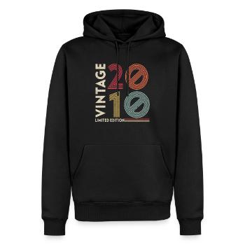MILLÉSIME 2010 - Sweat à capuche Premium bio Homme - noir - Devant - Nico (187cm)