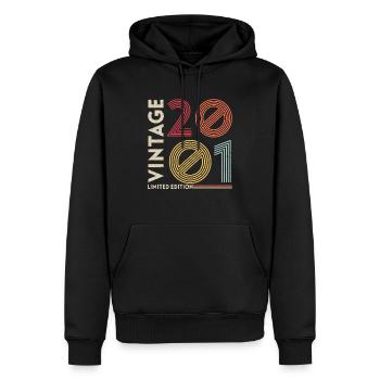 20ème anniversaire Millésime 2001 Légendaire depuis 2001 - Sweat à capuche Premium bio Homme - noir - Devant - Nico (187cm)