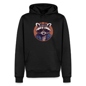 Waschbär Sonnenbrille Schupp Ringelschwanz - Männer Premium Bio Hoodie - Schwarz - Vorne - Nico (187cm)