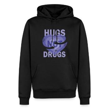 Umarmungen Statt Drogen - Männer Premium Bio Hoodie - Schwarz - Vorne - Nico (187cm)