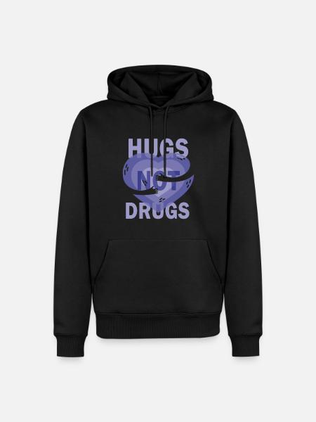 Umarmungen Statt Drogen - Männer Premium Bio Hoodie - Schwarz