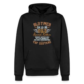 oldtimer 1978 originalzustand - Männer Premium Bio Hoodie - Schwarz - Vorne - Nico (187cm)