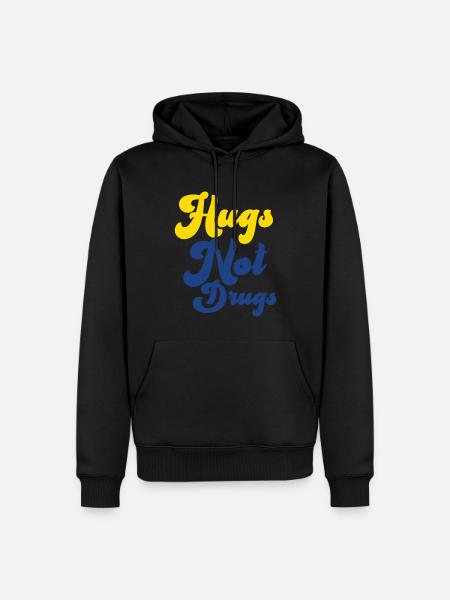 Hugs instead of drugs - Men’s Premium Organic Hoodie - black