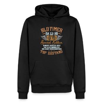 51 Geburtstag Oldtimer 1972 2023 - Männer Premium Bio Hoodie - Schwarz - Vorne - Nico (187cm)