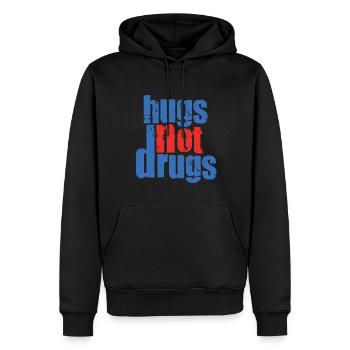 Umarmungen Statt Drogen - Männer Premium Bio Hoodie - Schwarz - Vorne - Nico (187cm)