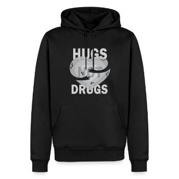 Umarmungen Statt Drogen - Männer Premium Bio Hoodie - Schwarz - Vorne - Nico (187cm)