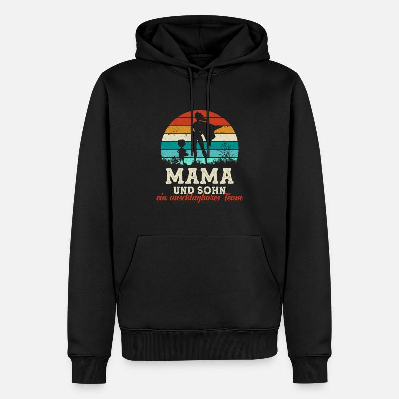 Team Super Mama und Sohn Muttertag - Männer Premium Bio Hoodie - Schwarz