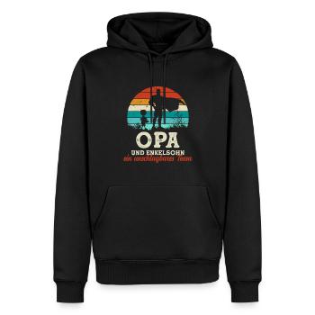 Team Super Opa und Enkelsohn Vatertag - Männer Premium Bio Hoodie - Schwarz - Vorne - Nico (187cm)