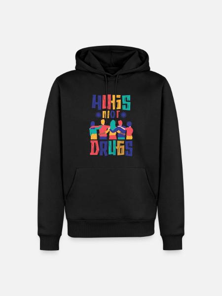Hugs instead of drugs - Men’s Premium Organic Hoodie - black