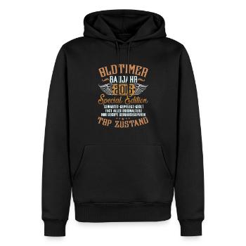 Oldtimer 2016 - Männer Premium Bio Hoodie - Schwarz - Vorne - Nico (187cm)