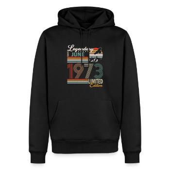 Juni 1973 Juni Geburtstagsgeschenk Juni 1973 - Männer Premium Bio Hoodie - Schwarz - Vorne - Nico (187cm)