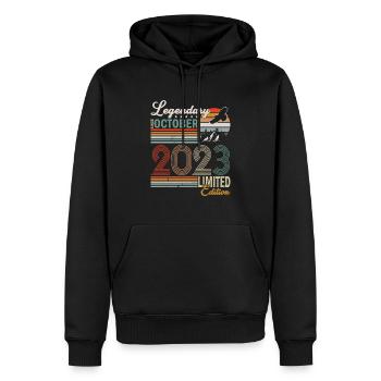 NÉ EN OCTOBRE 2023. - Sweat à capuche Premium bio Homme - noir - Devant - Nico (187cm)
