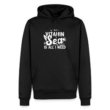 Das Bedürfnis nach dem Meer und seinen Vitaminen - Männer Premium Bio Hoodie - Schwarz - Vorne - Nico (187cm)