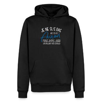 Accro à l'aviron - Sweat à capuche Premium bio Homme - noir - Devant - Nico (187cm)