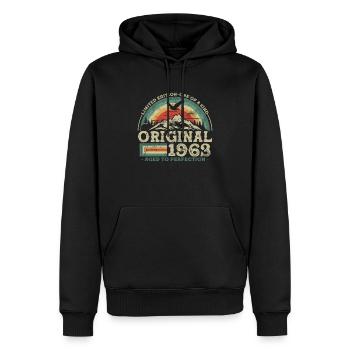 Vintage Geburtstagsgeschenk 1963 - Männer Premium Bio Hoodie - Schwarz - Vorne - Nico (187cm)