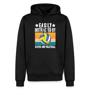 Leicht Ablenkbar Durch Faultiere Und Volleyball - Männer Premium Bio Hoodie - Schwarz - Vorne - Nico (187cm)