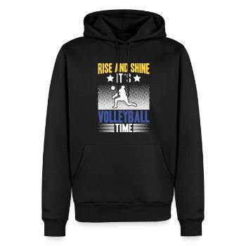 Kleiner Bruder Größter Fan - Volleyball - Männer Premium Bio Hoodie - Schwarz - Vorne - Nico (187cm)