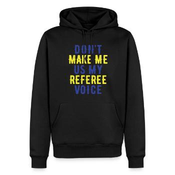 Ne me forcez pas à utiliser la voix de mon arbitre - Sweat à capuche Premium bio Homme - noir - Devant - Nico (187cm)
