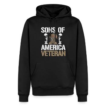 Söhne Amerikas Veteran - Männer Premium Bio Hoodie - Schwarz - Vorne - Nico (187cm)