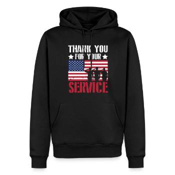 Danke Für Ihren Dienst - Veteran - Männer Premium Bio Hoodie - Schwarz - Vorne - Nico (187cm)