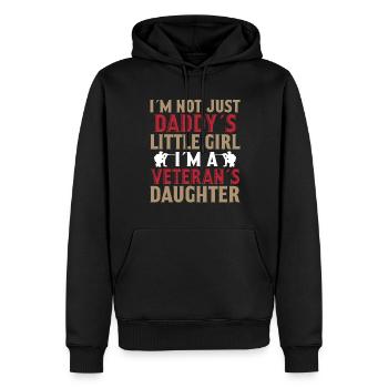 Je ne suis pas seulement la petite fille vétéran de papa - Sweat à capuche Premium bio Homme - noir - Devant - Nico (187cm)