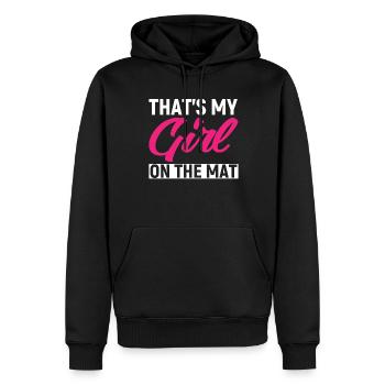 Das Ist Mein Mädchen Auf Der Matte - Männer Premium Bio Hoodie - Schwarz - Vorne - Nico (187cm)