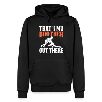 Das Ist Mein Bruder Da Draußen - Männer Premium Bio Hoodie - Schwarz - Vorne - Nico (187cm)