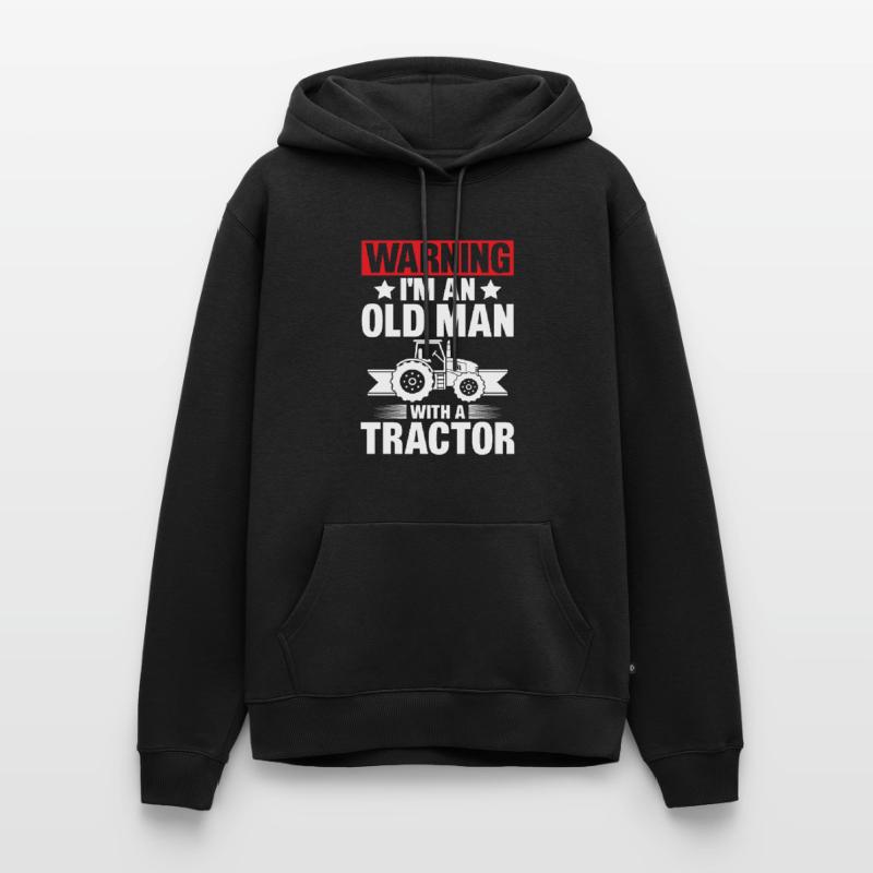 Warnung: Ich Bin Ein Alter Mann Mit Einem Traktor Männer Premium Bio Hoodie