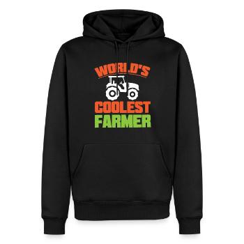 L’agriculteur le plus cool du monde - Sweat à capuche Premium bio Homme - noir - Devant - Nico (187cm)