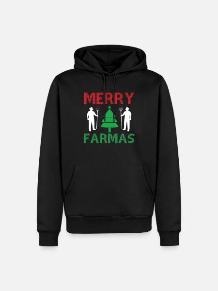 Merry Farmas - Men’s Premium Organic Hoodie - black