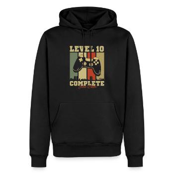 Vintage Geburtstag Level 10 Limitierte Auflage - Männer Premium Bio Hoodie - Schwarz - Vorne - Nico (187cm)