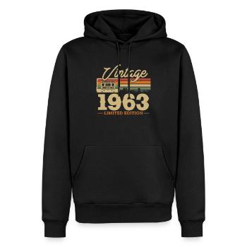 Vintage Anniversary 1963 Limited Edition - Men’s Premium Organic Hoodie - black - Front - Nico (187cm)